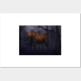 Halloween Horse coming through the Mist Posters and Art